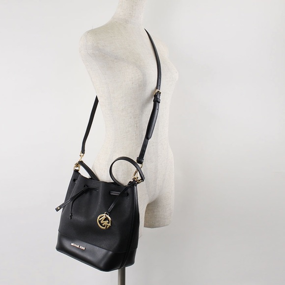 Michael Kors Trista Medium Bucket Bag Le Black - Picture 6 of 8